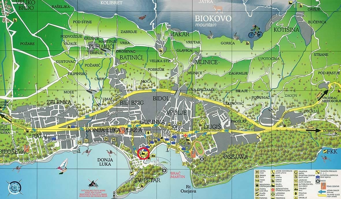 ਨਕਸ਼ਾ ਦੇ makarska ਕਰੋਸ਼ੀਆ