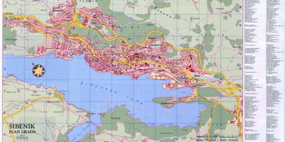 ਨਕਸ਼ਾ ਦੇ sibenik ਕਰੋਸ਼ੀਆ